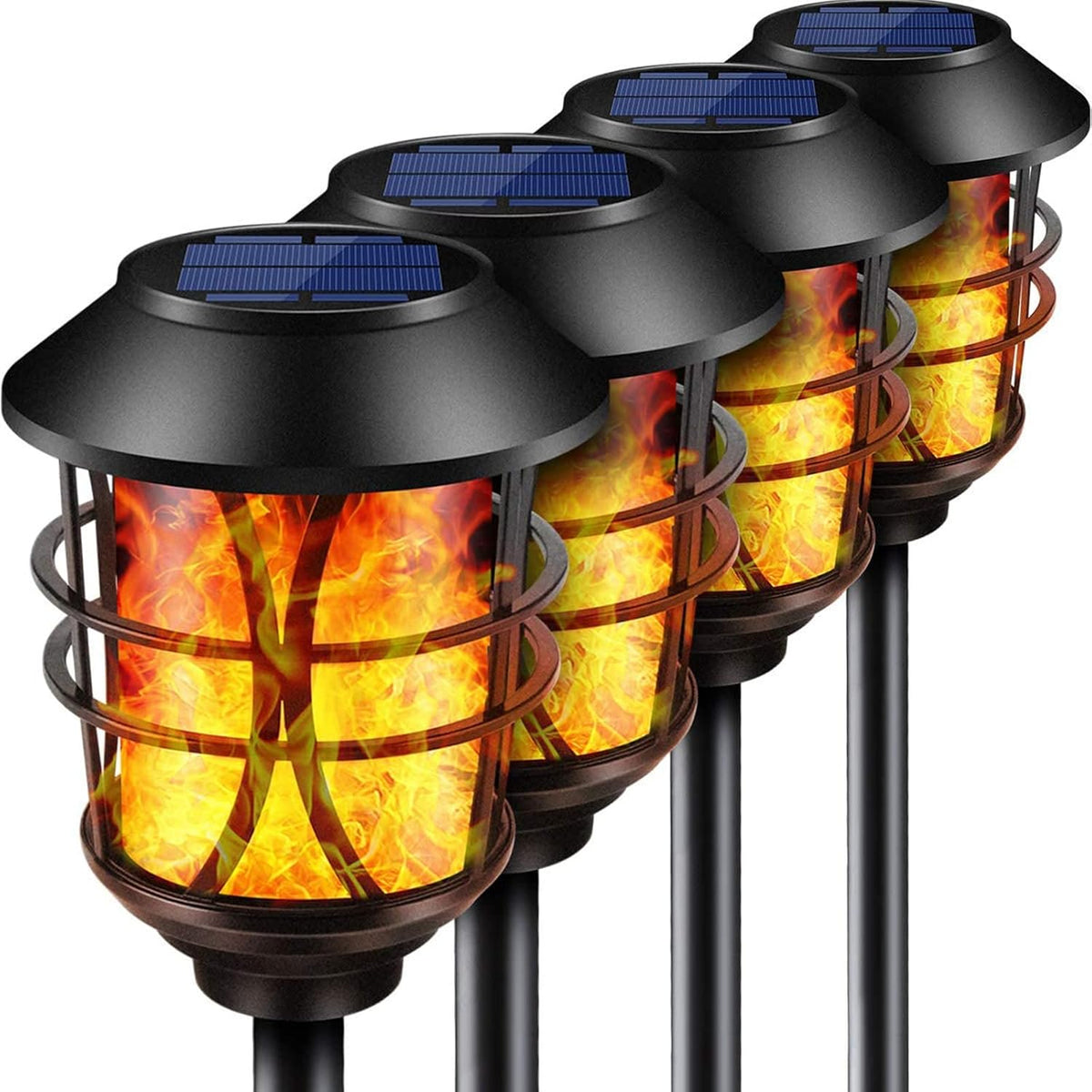 4 Pack Metal Solar Pathway Lights S14821