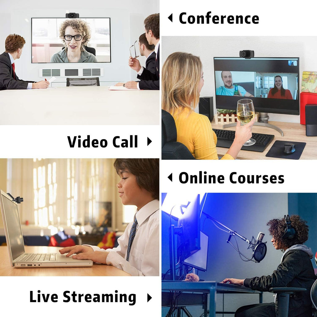 1080P HD Webcam with Microphone, USB PC Camera E780
