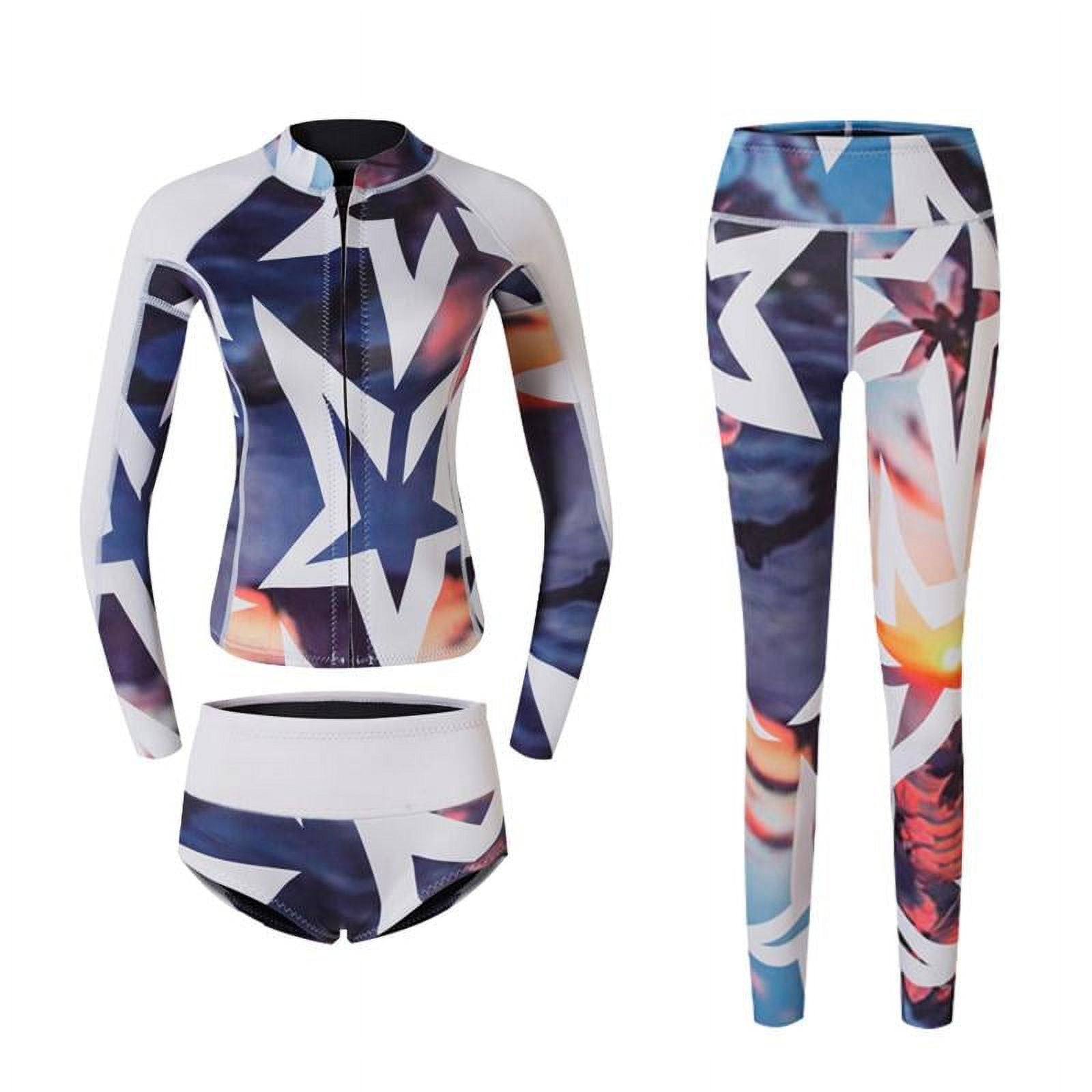 3pcs/Set Women Wetsuit Snorkeling Diving Surfing Jacket Shorts M R6238