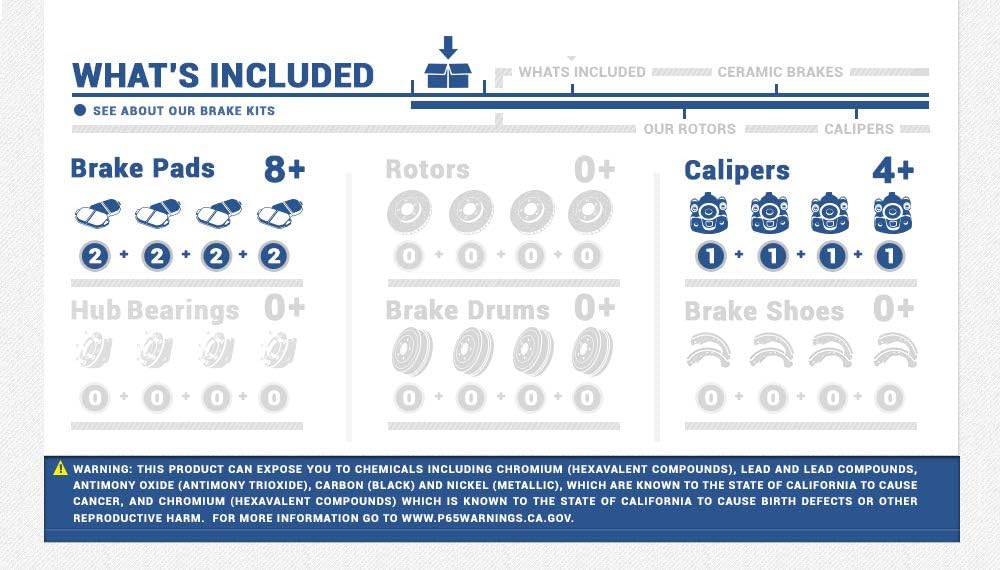 FRONT + REAR [4] Loaded OE Calipers + Ceramic Brake Pads Kit R747520