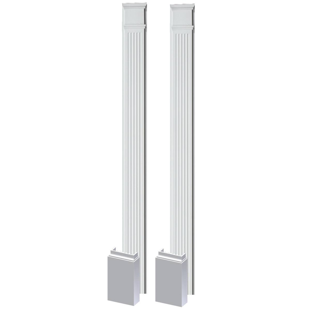 Fluted Pilaster with Adjustable Plinth Block (Set of 2) N868