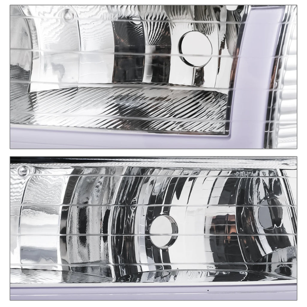Headlights Assembly with LED Tube DRL for Chevy Silverado Suburban Tahoe Truck F59596