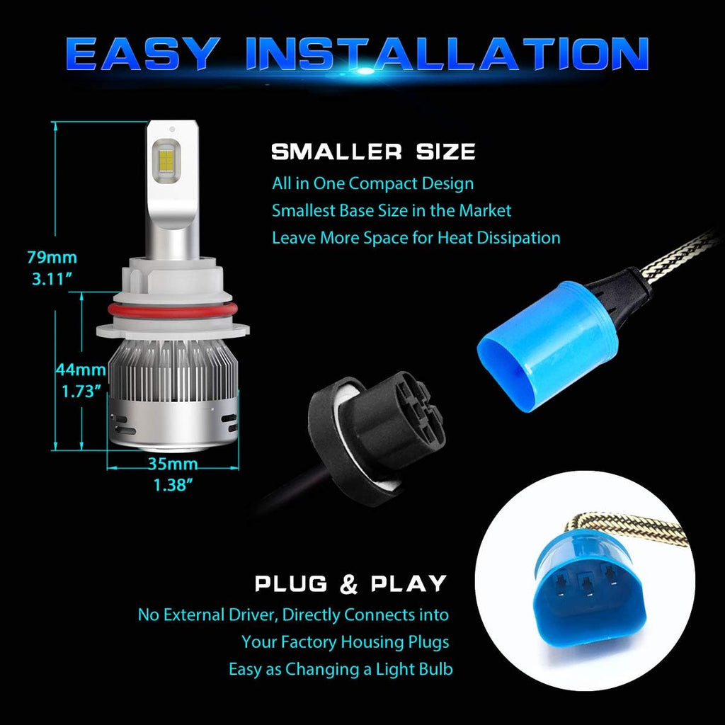 60w 6000lm 6000K Cool White LED Bulbs Conversion Kit Pack of 2 P326721
