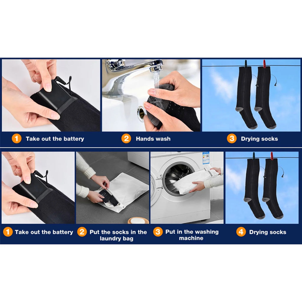 Heated Socks with 4000mAh Battery, M (Black) Y878