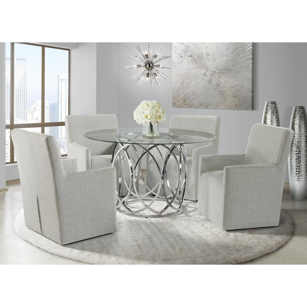 Grey Upholstered Arm Chair Set Q990852
