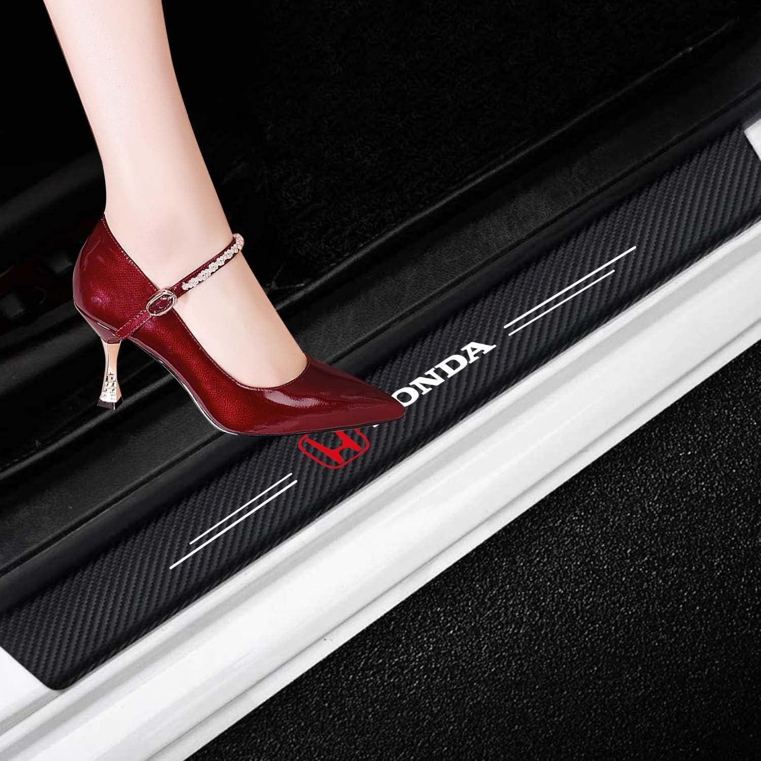Carbon Fibre Vinyl Car Threshold Pedal Sticker (4PCS) U99053