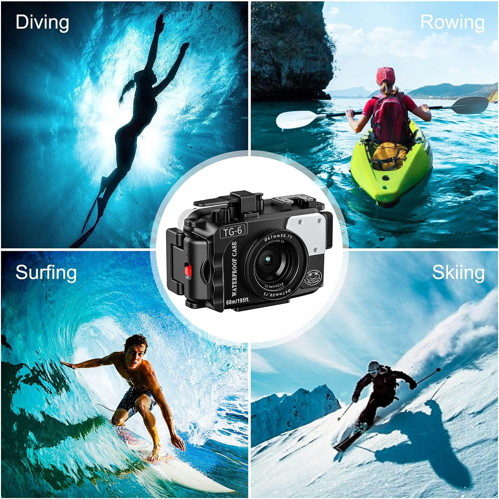 Black Waterproof Diving Case for Olympus TG-6 J44954