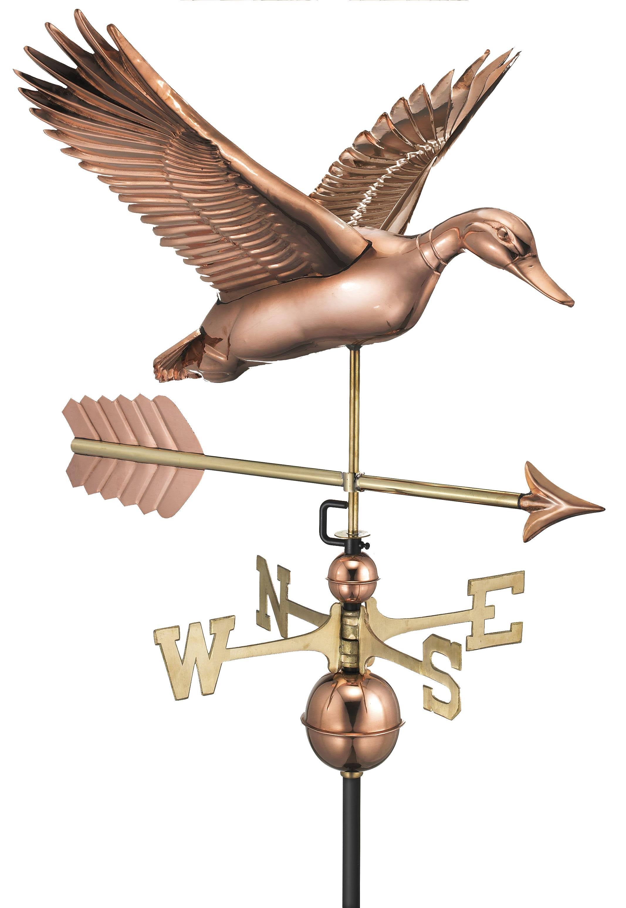 Flying Duck with Arrow Weathervane - Pure Copper M412