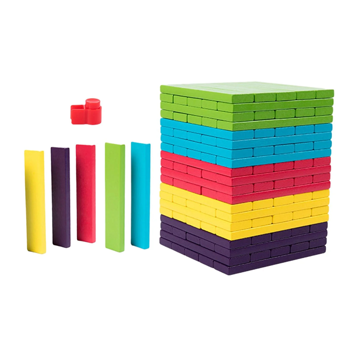 100 Pieces Wooden Blocks Stacking Game Building Kits Board Games V38452