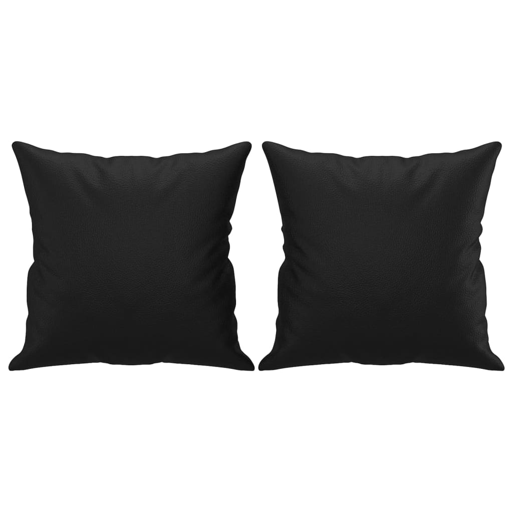 Black 55.1" Faux Leather 2-Seater Sofa I472598