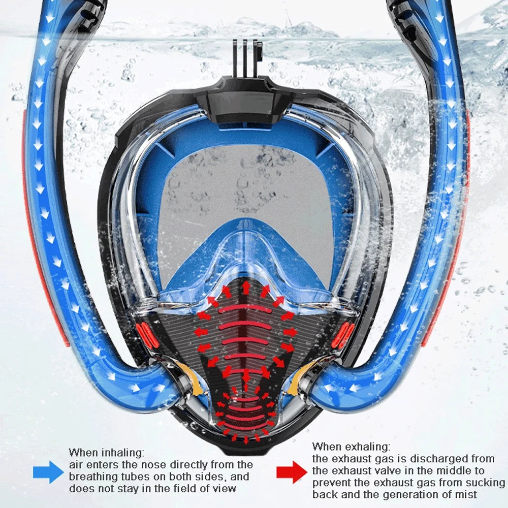Snorkeling Diving Goggles with Double Tube Silicone I29934
