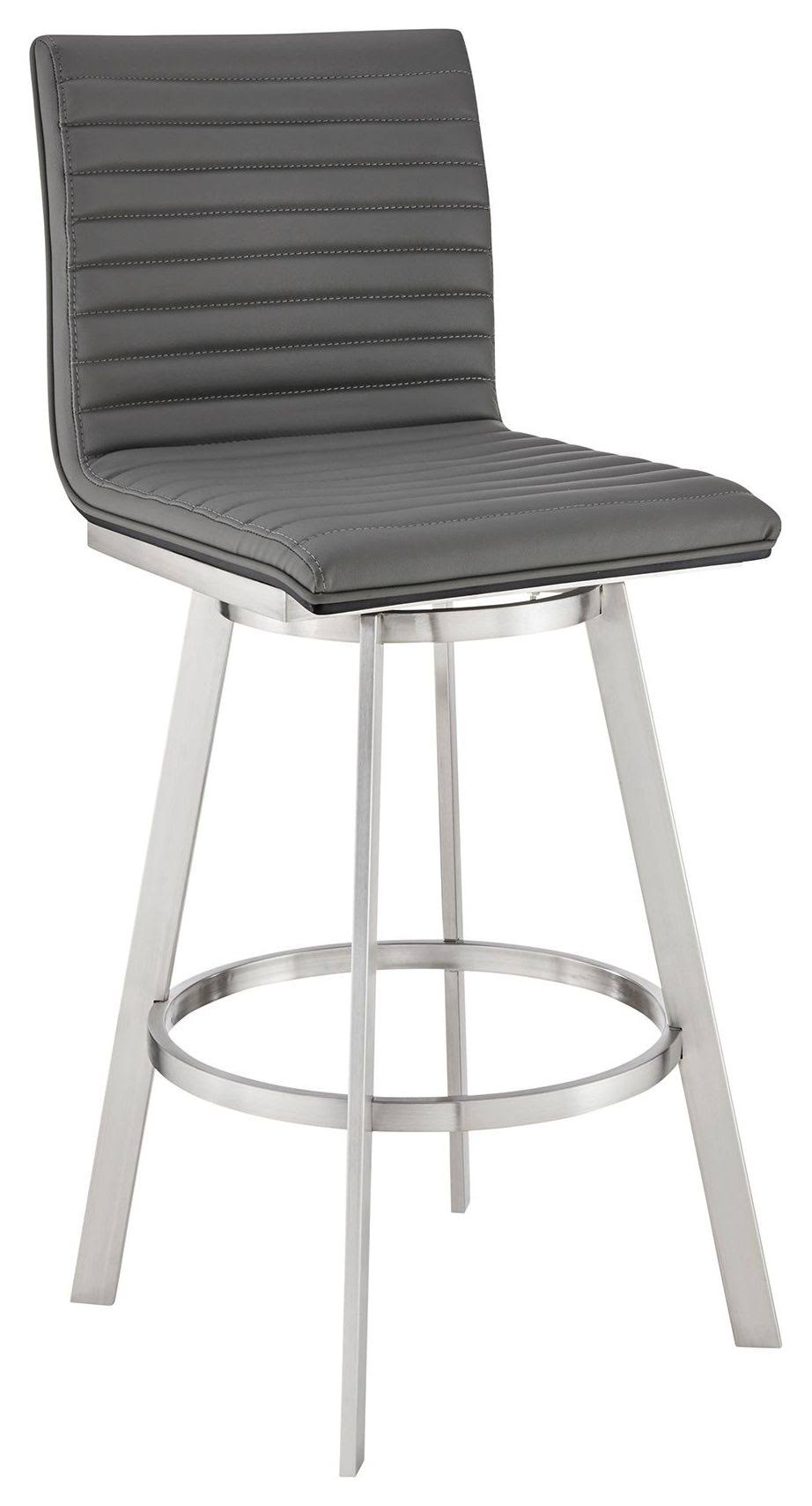 Gray Faux Leather Swivel Counter Height Stool O337868