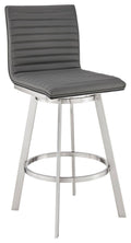 Gray Faux Leather Swivel Counter Height Stool O337868