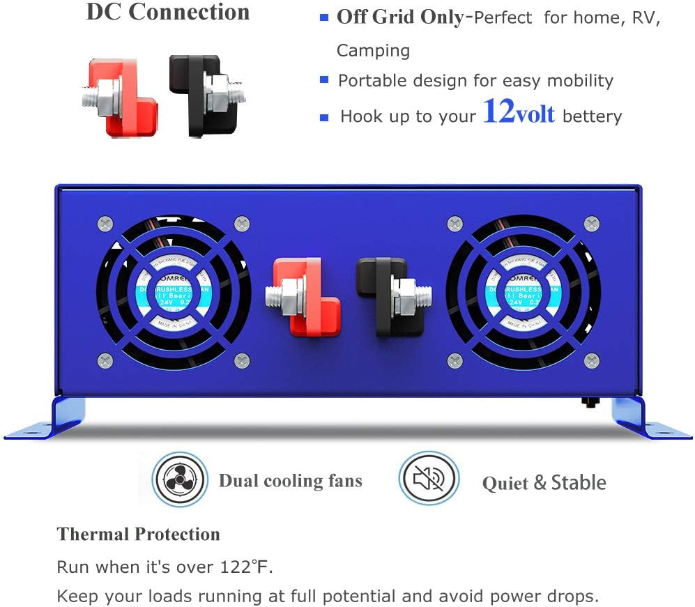 2000W Pure Sine Wave Power Inverter 12V to 120V AC with LED Display N173071